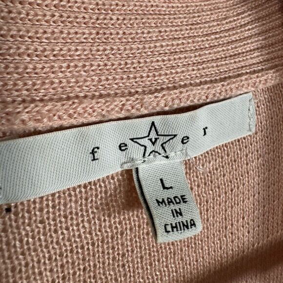 SALE! Pink Fever Mixed Media Long Sweater Size L EUC - Picture 6 of 6